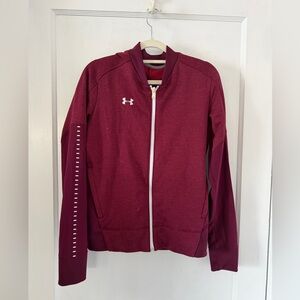 Under Armour Women's Burgundy Full-Zip Bomber Jacket